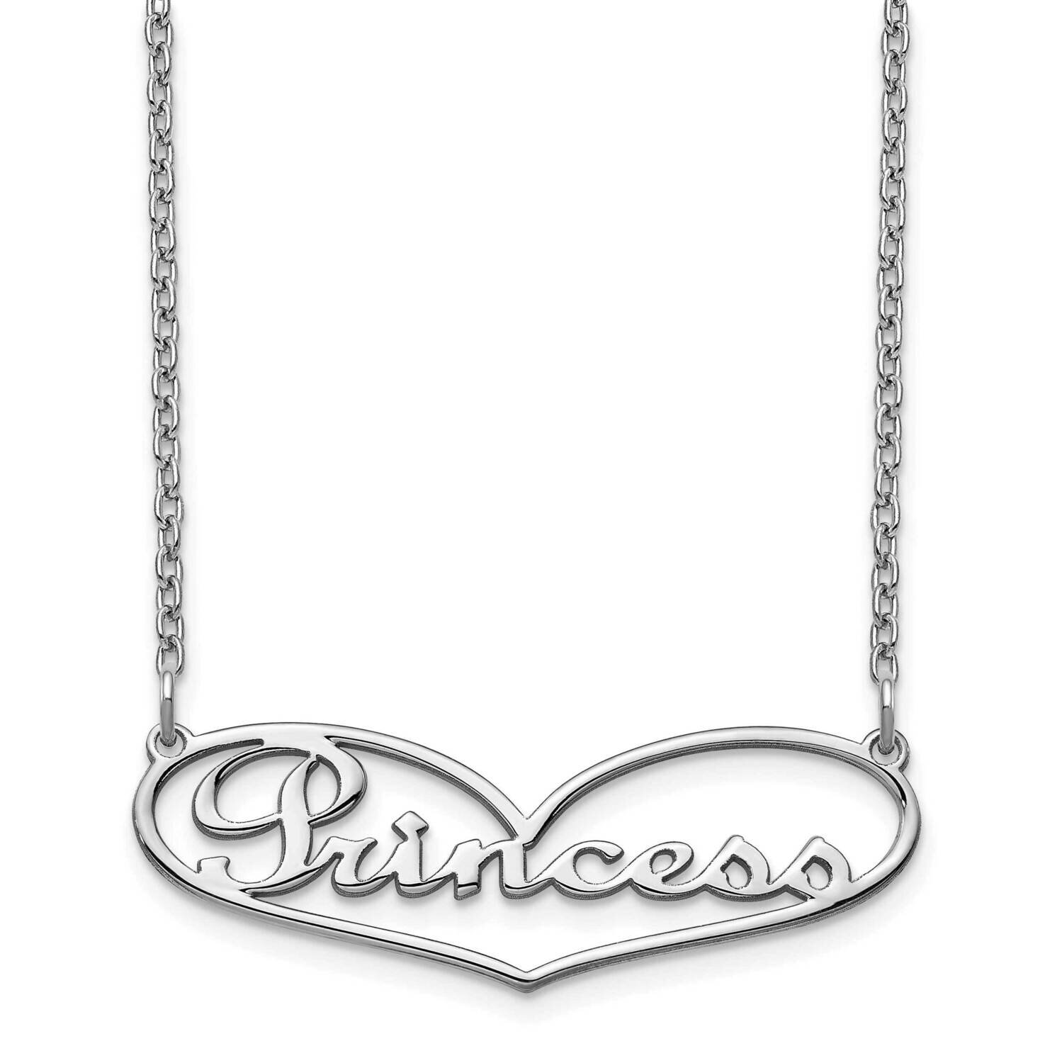 Heart Nameplate Necklace 14k White Gold XNA942W, MPN: XNA942W, 191101992773