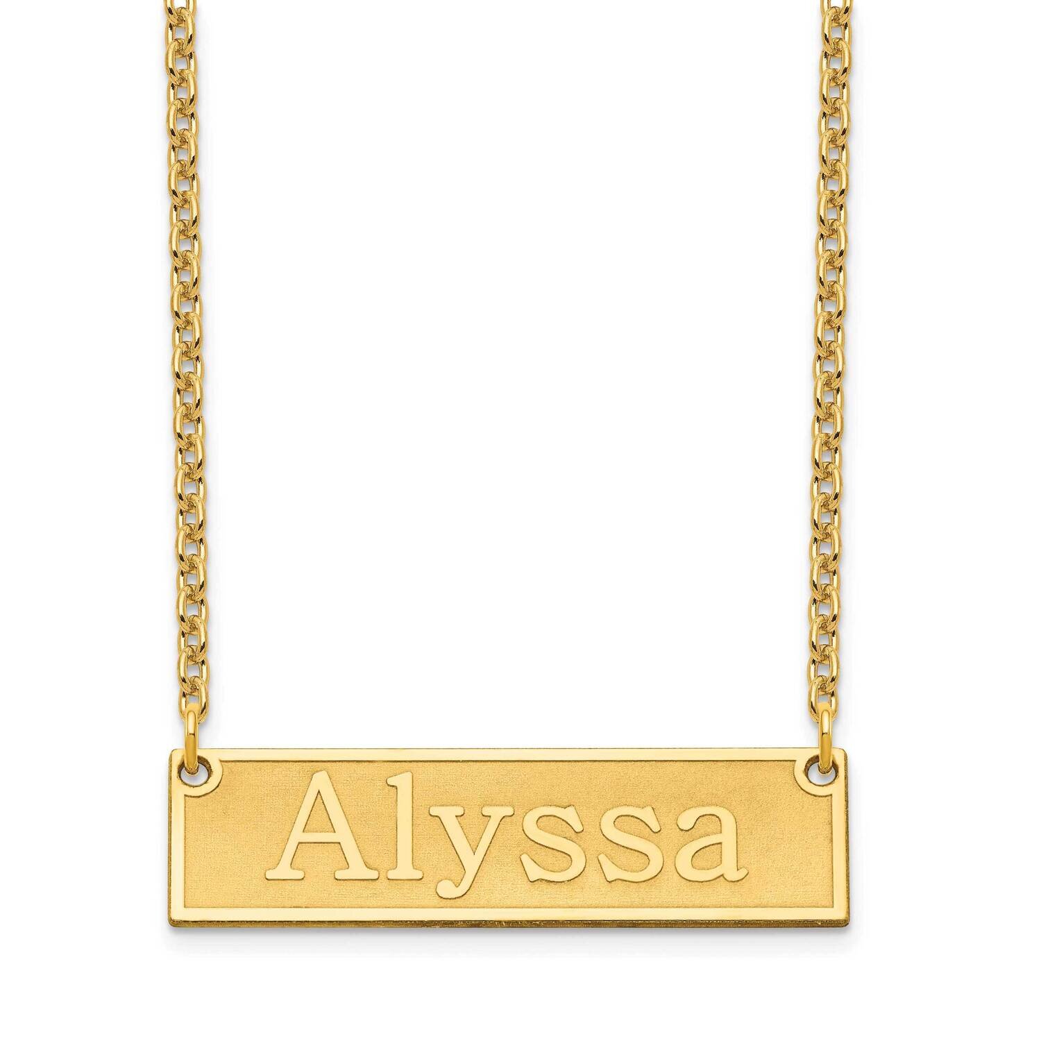 Etched Bar Name Necklace Gold-plated XNA965GP
