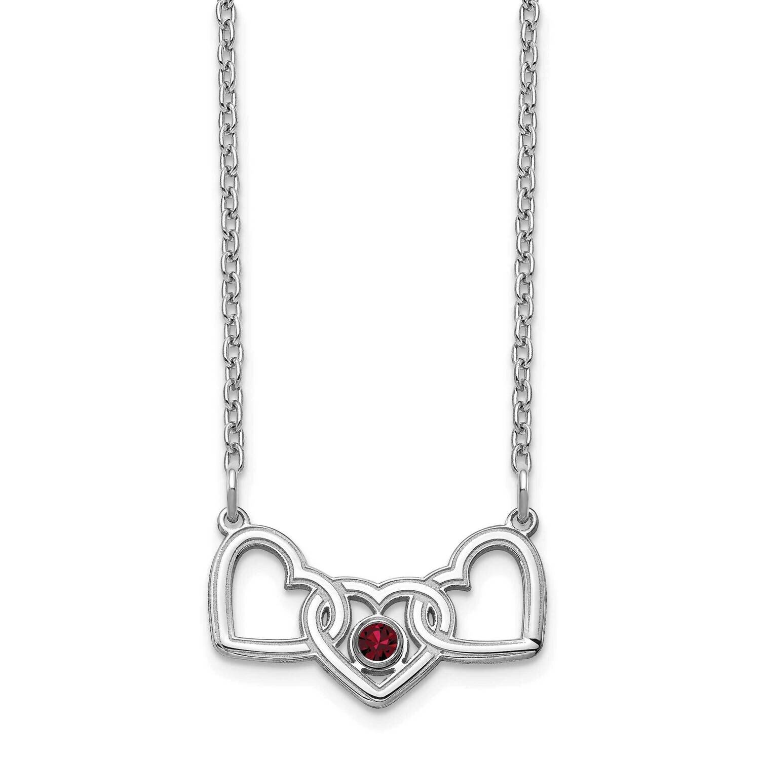 1 Birthstones 3 Heart Necklace Sterling Silver XNA975/1SS