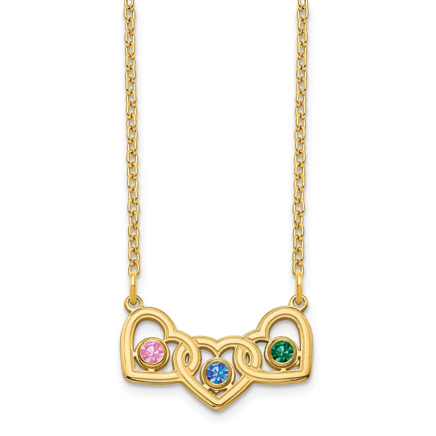 3 Birthstones 3 Heart Necklace Gold-plated  XNA975/3GP, MPN: XNA975/3GP,