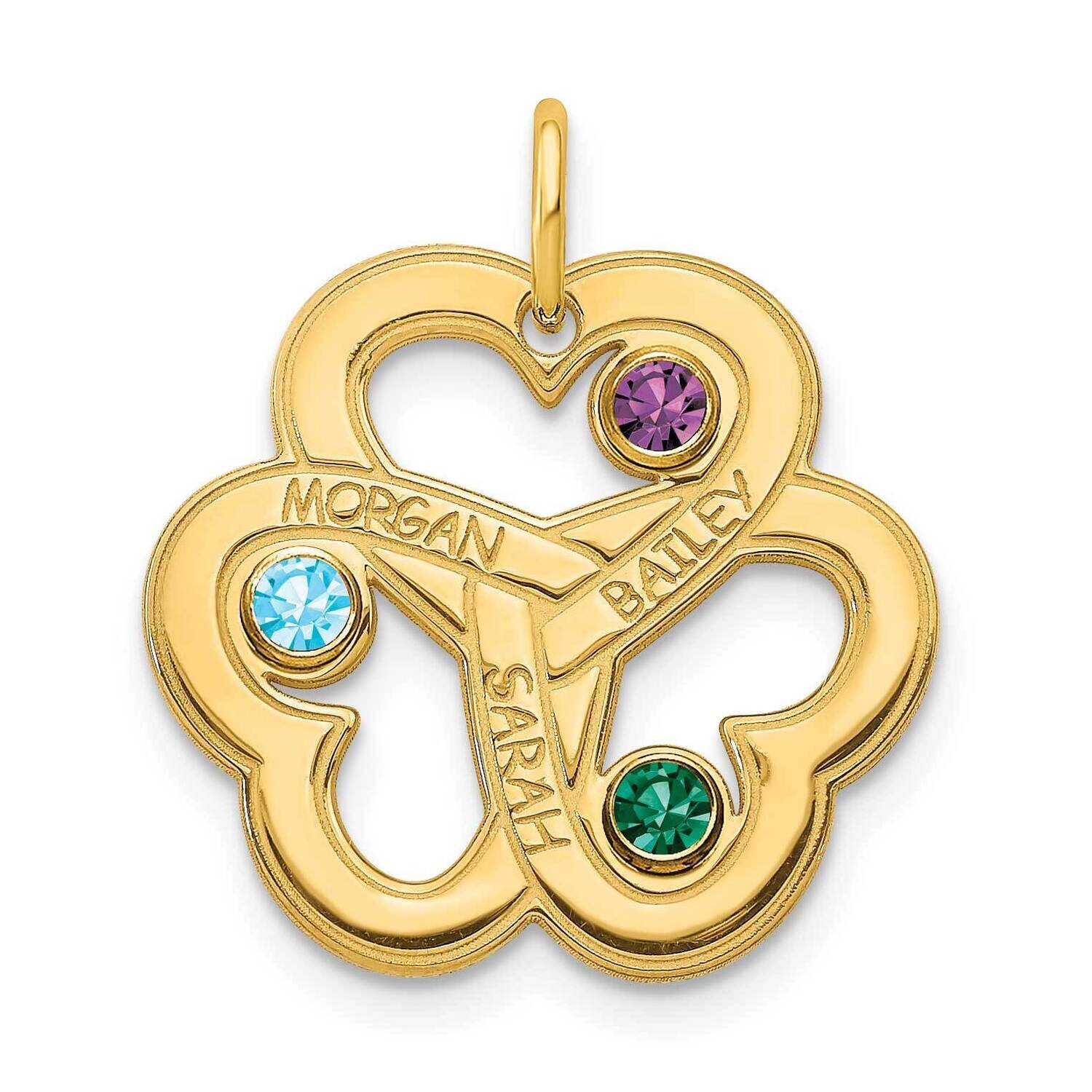 3 Birthstones 3 Interlocking Heart Necklace 14k Gold XNA976/3Y, MPN: XNA976/3Y,