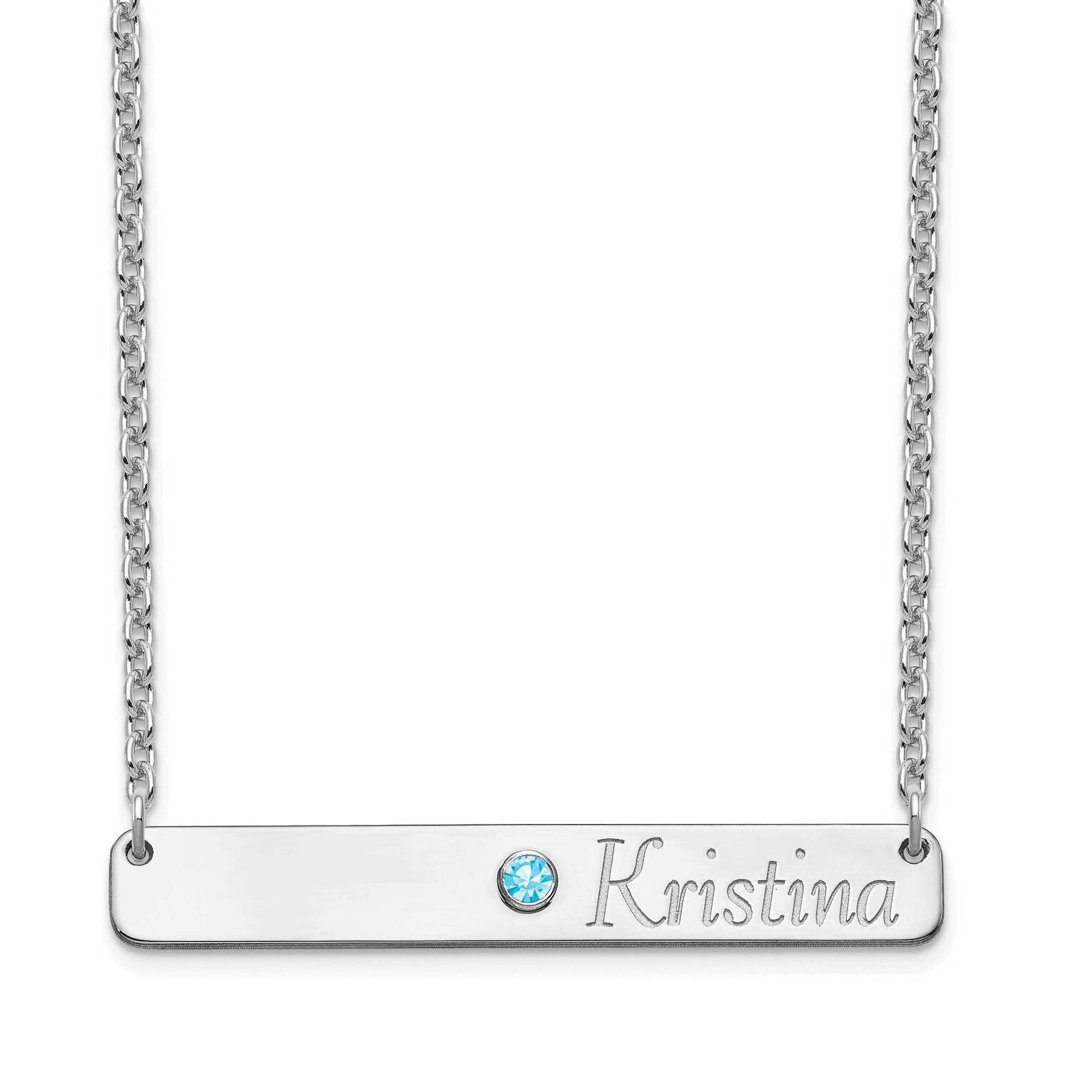 Name and Birthstone Bar Necklace Sterling Silver XNA980SS, MPN: XNA980SS, 191101989223