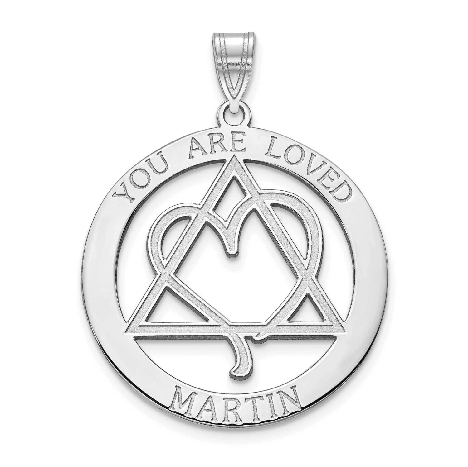 You Are Loved Name Adoption Charm 14k White Gold XNA983W