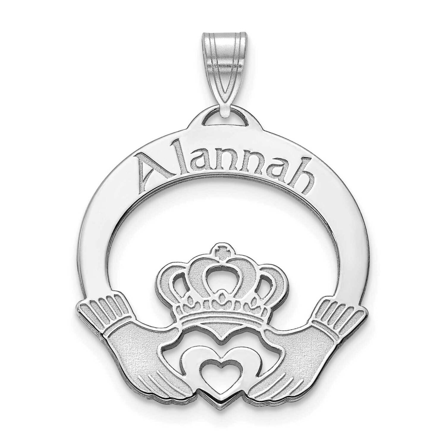 Personalized Claddaugh Charm 14k White Gold XNA987W, MPN: XNA987W,