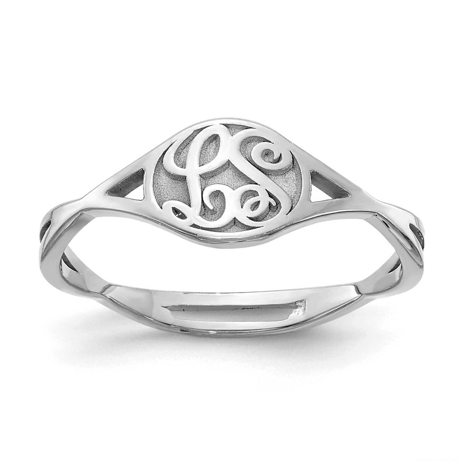 Twisted Initial Ring Sterling Silver Epoxied XNR101SS, MPN: XNR101SS, 196904021651