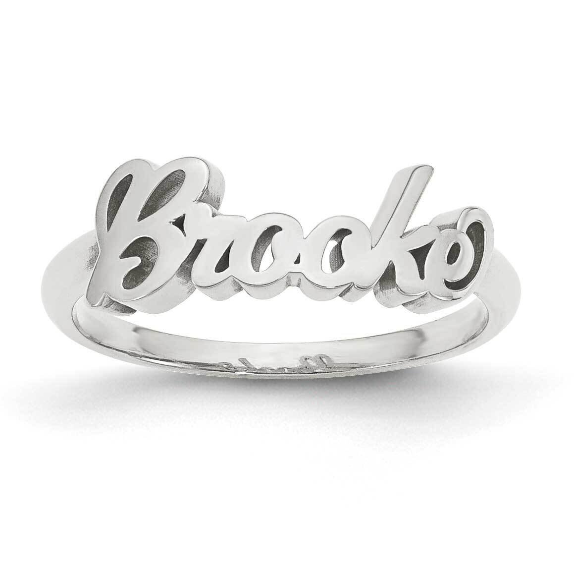 Casted High Polish Name Ring Sterling Silver Rhodium-plated XNR57SS