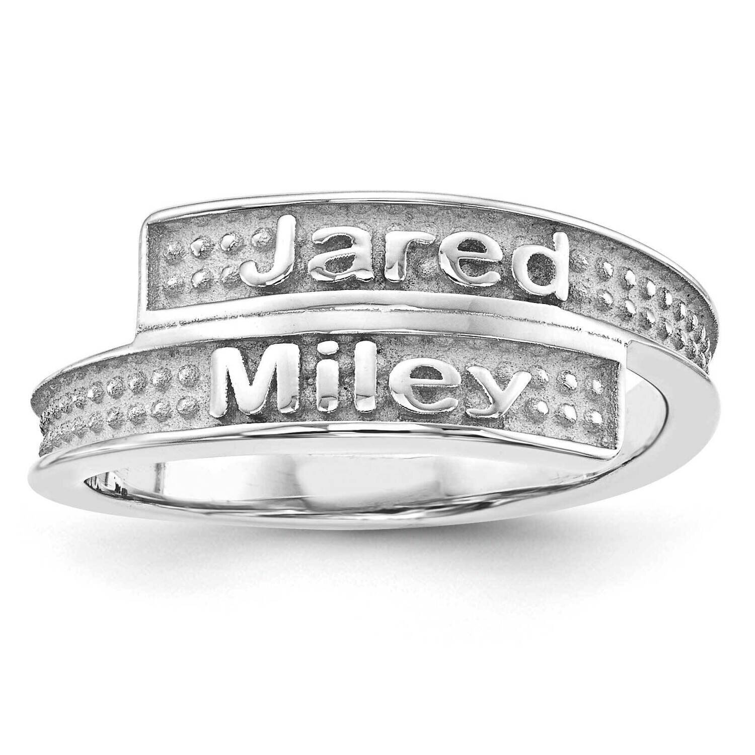 Casted High Polish with Sandblast background Ring Sterling Silver Rhodium-plated XNR64SS, MPN: XNR6…