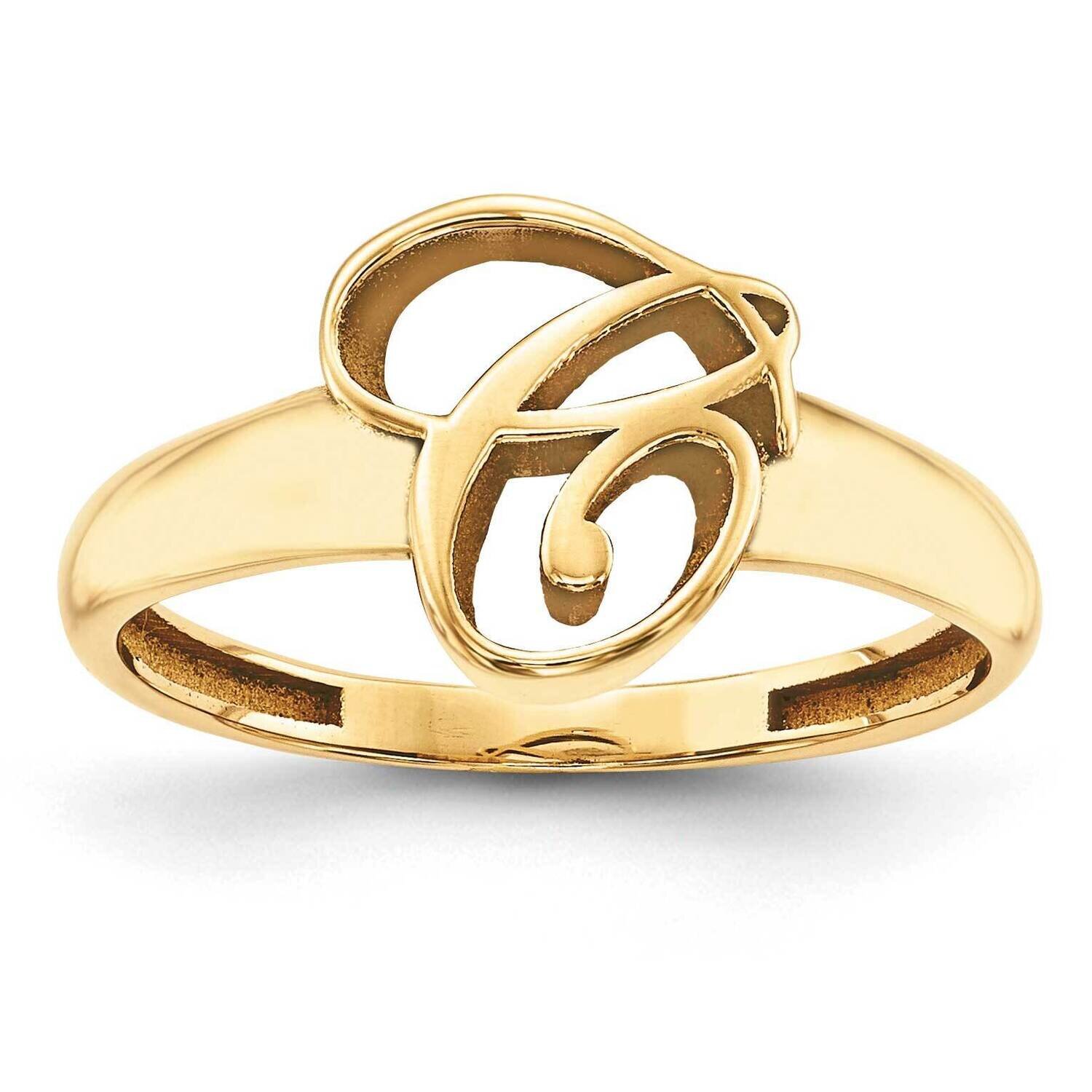 Casted High Polish Initial Ring Gold-plated Silver XNR65GP, MPN: XNR65GP, 191101392924