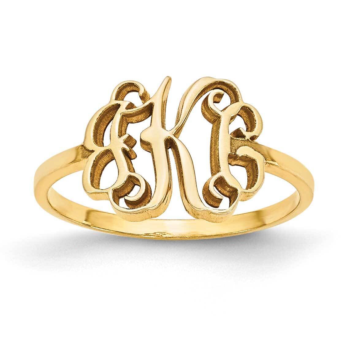 Laser Polished Monogram Ring Gold-plated Silver XNR71GP