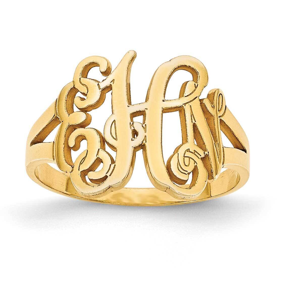 Laser Polished Monogram Ring Gold-plated Silver XNR72GP