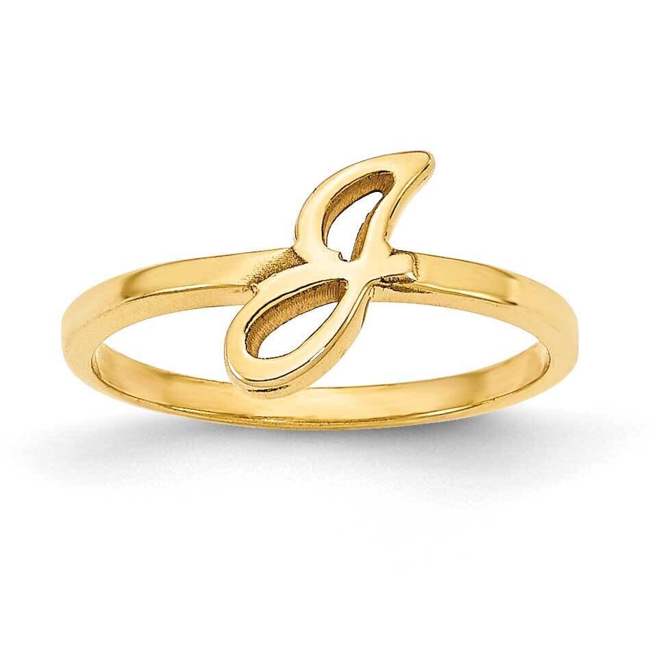 Laser Polished Initial Script or Block Font Ring Gold-plated Silver XNR78GP, MPN: XNR78GP,