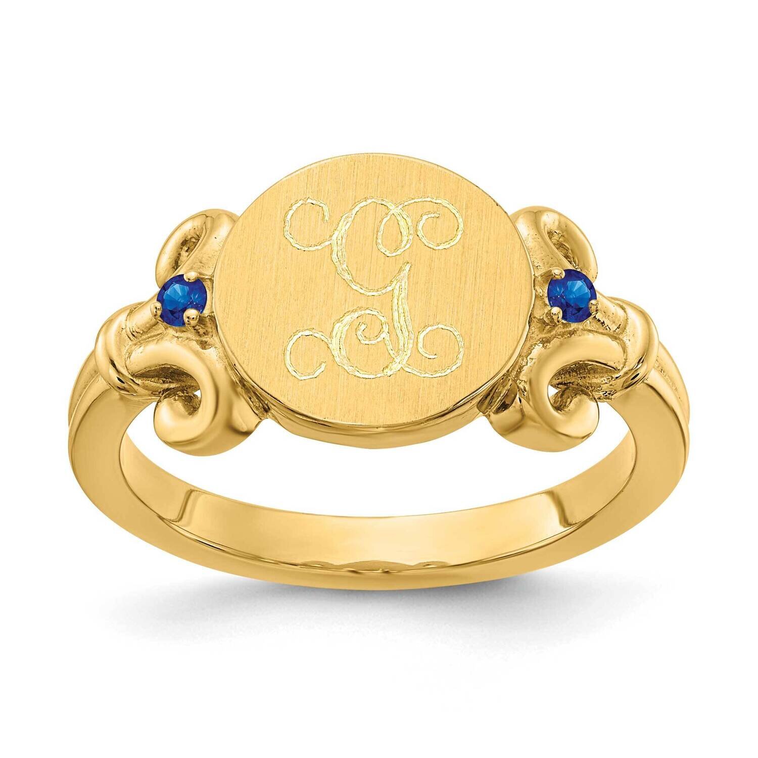 Fancy Ring with Birthstones with Engraving 14k Gold XNR84Y