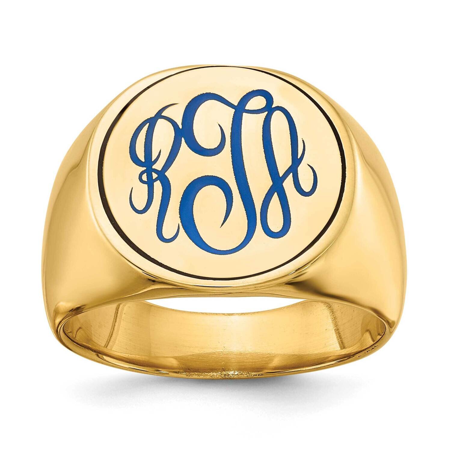 Round Signet Ring with Engravable Top 14k Gold XNR86Y, MPN: XNR86Y, 196904015209