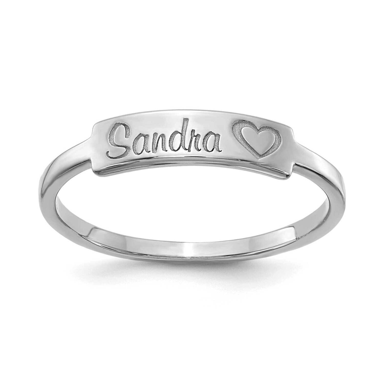 Name Bar Ring 14k White Gold XNR89W, MPN: XNR89W,