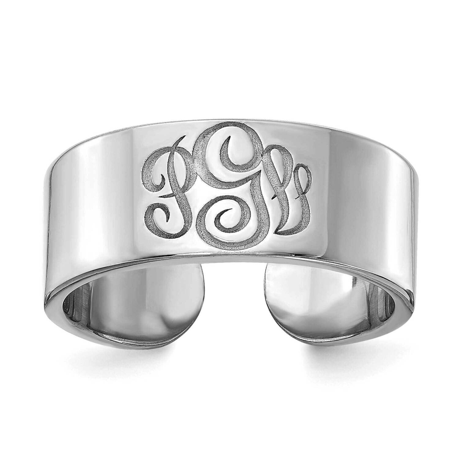 Monogram Cigar Style Band Sterling Silver XNR92SS
