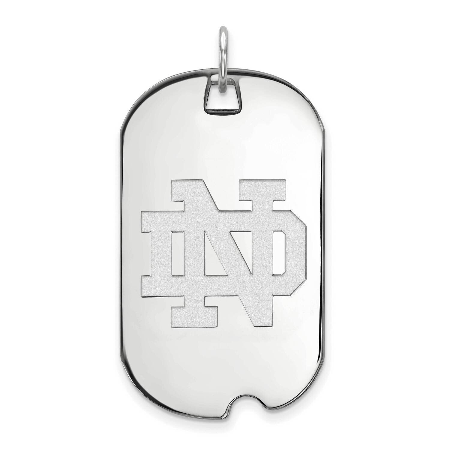 University of Notre Dame Large Dog Tag Pendant 10k White Gold 1W027UND, MPN: 1W027UND, 191101130793