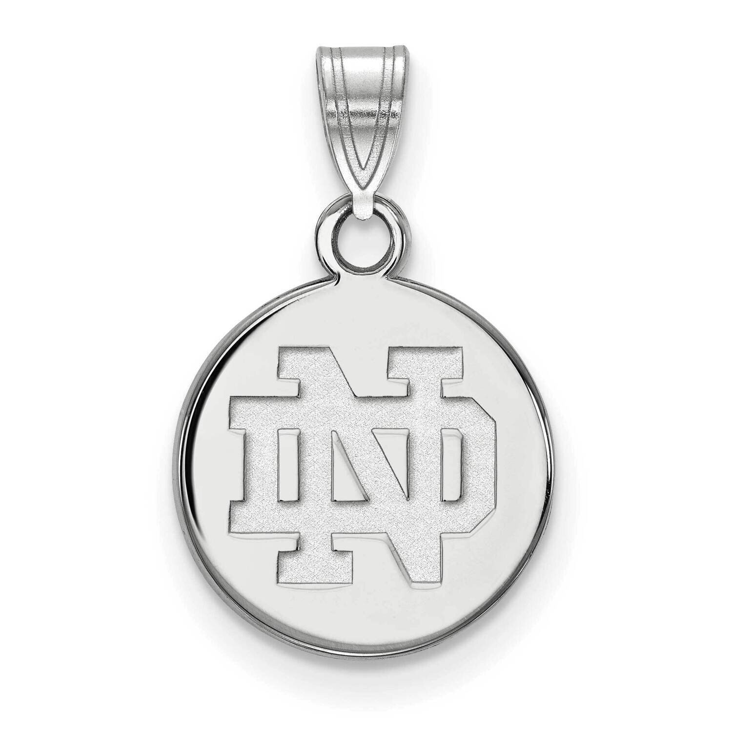 University of Notre Dame Small Disc Pendant 10k White Gold 1W035UND, MPN: 1W035UND, 191101130830