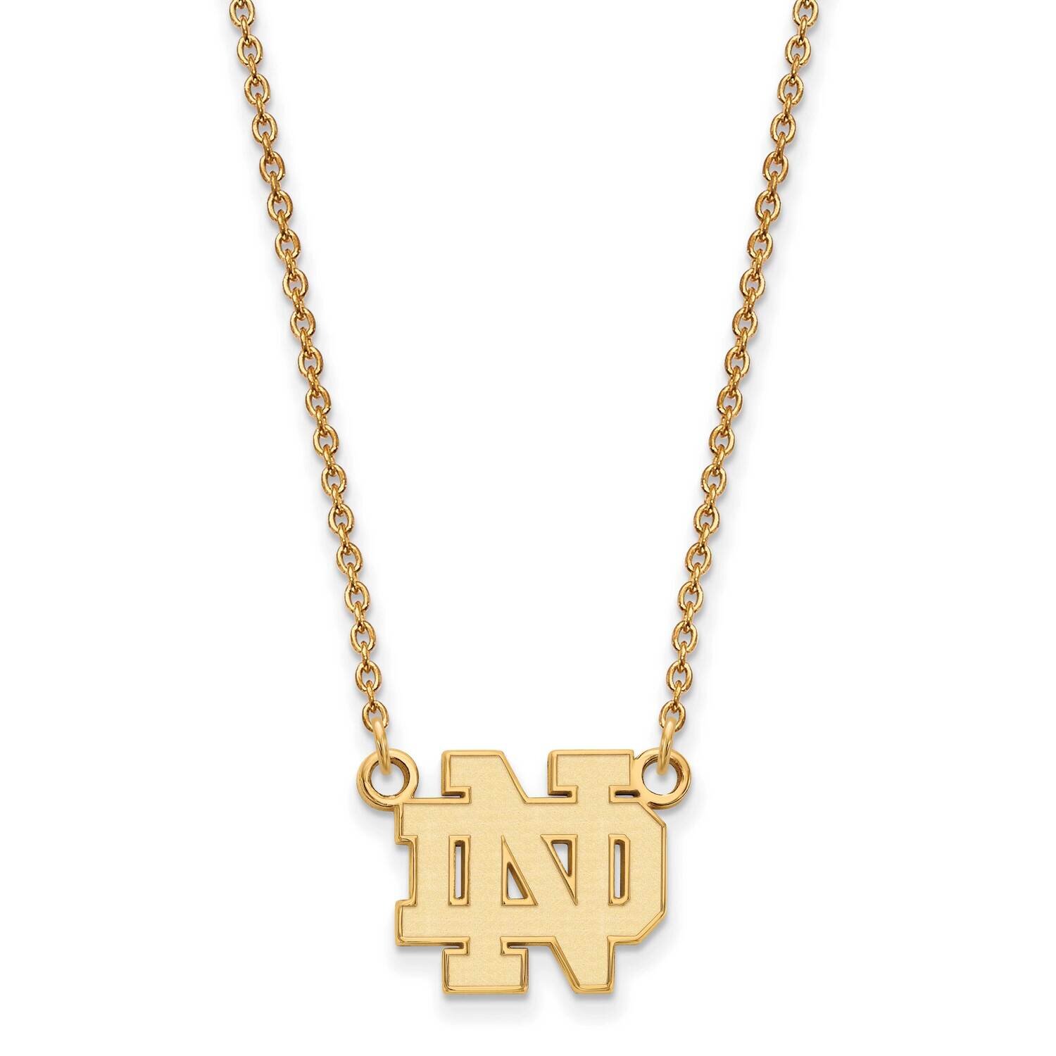 University of Notre Dame Small Pendant Necklace 10k Yellow Gold 1Y015UND-18, MPN: 1Y015UND-18, 1911…