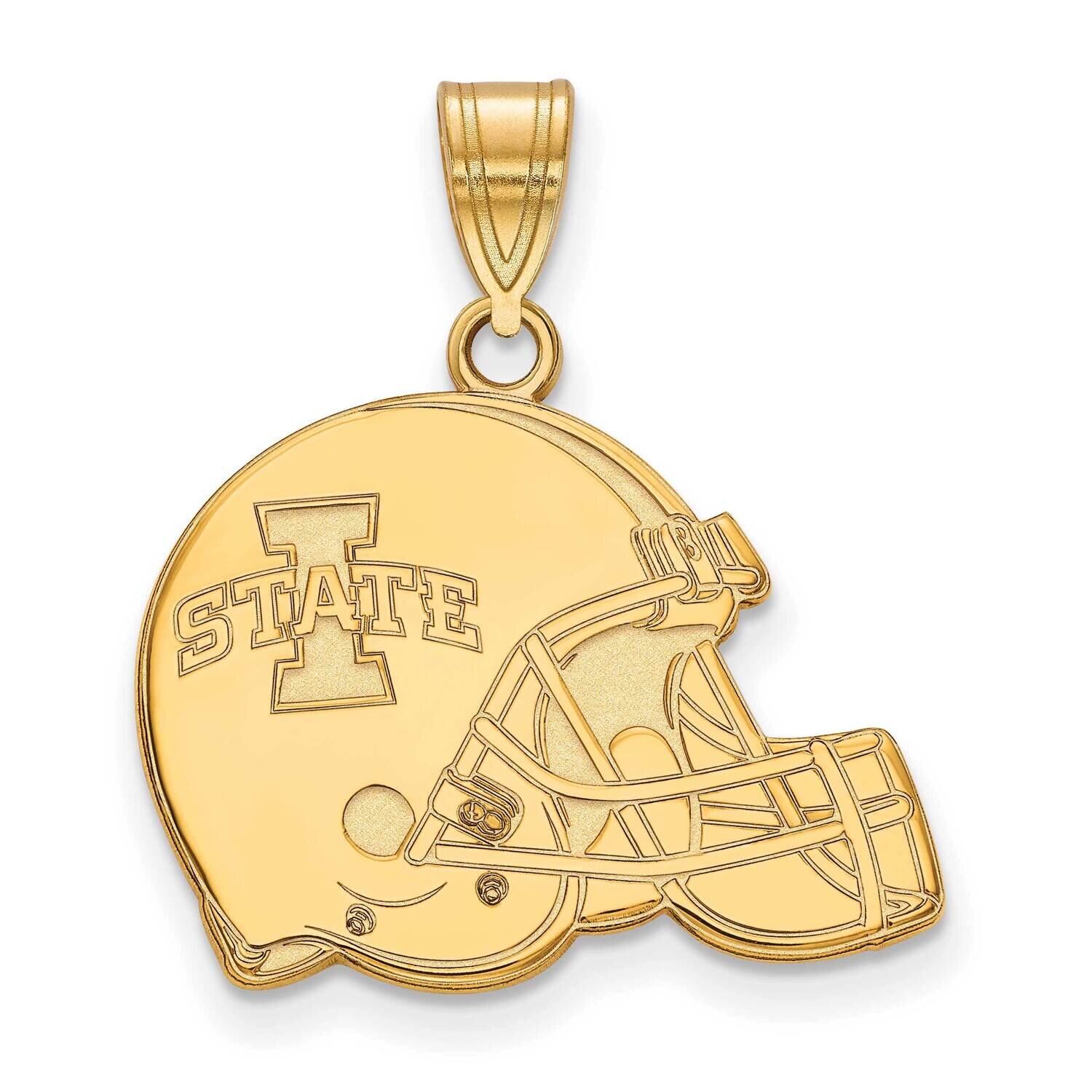 Iowa State University Football Helmet Pendant 10k Yellow Gold 1Y046IAS