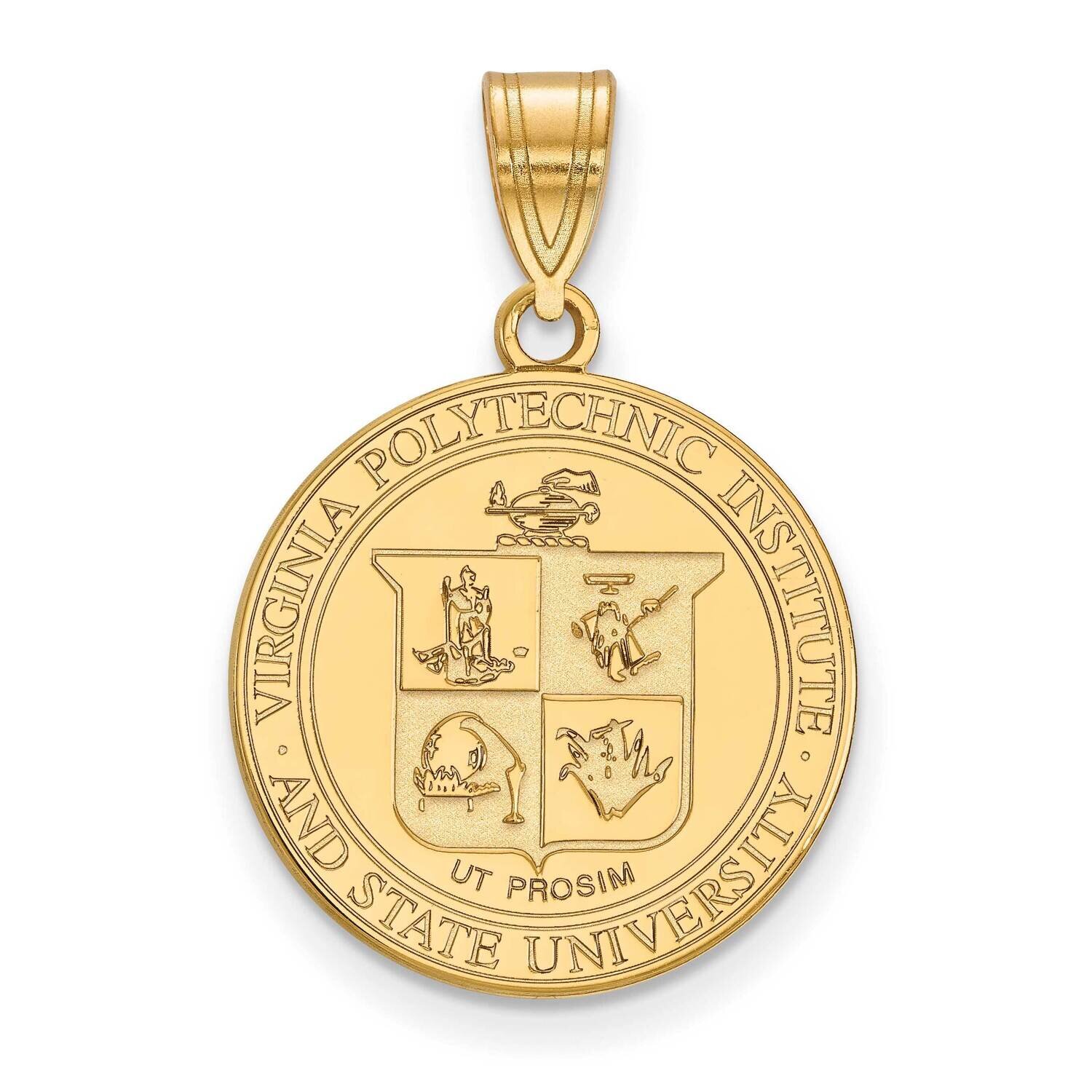 Virginia Tech Large Crest Pendant 10k Yellow Gold 1Y063VTE, MPN: 1Y063VTE, 191101215360