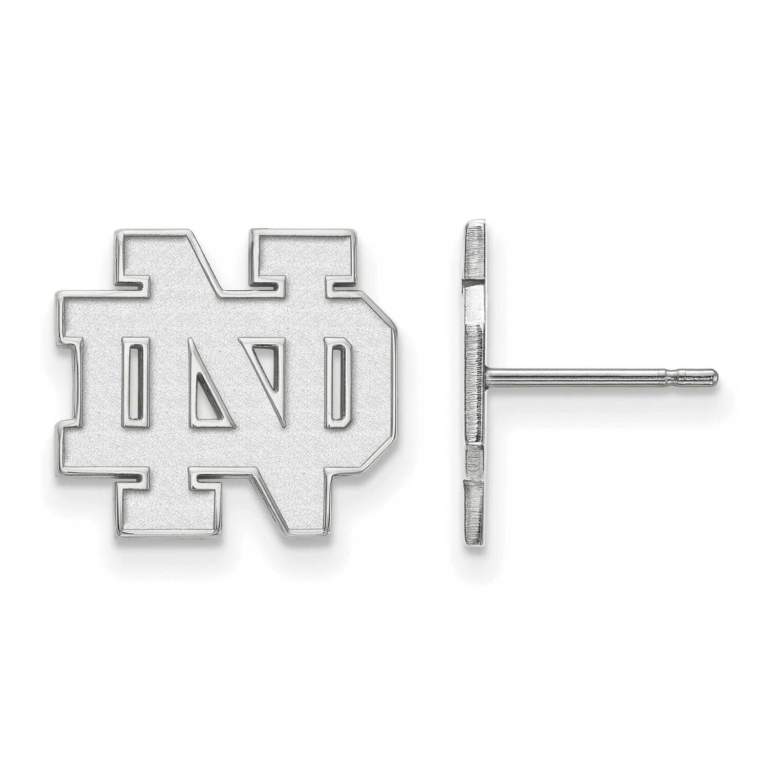 University of Notre Dame Small Post Earrings 14k White Gold 4W009UND, MPN: 4W009UND, 191101130342