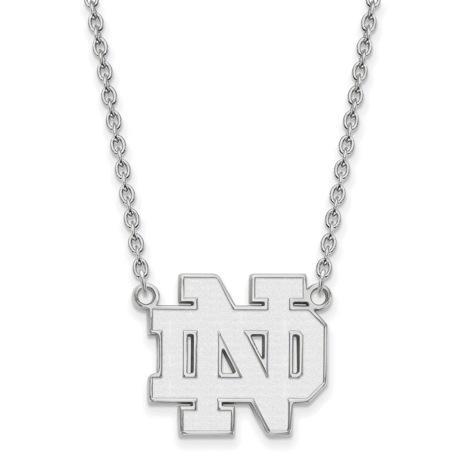 University of Notre Dame Large Pendant Necklace 14k White Gold 4W016UND-18