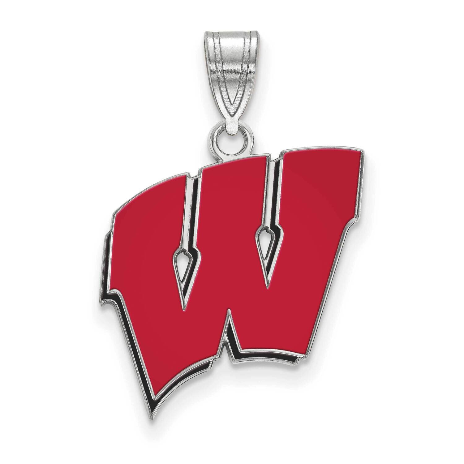 University of Wisconsin Large Epoxied Pendant 14k White Gold 4W032UWI, MPN: 4W032UWI, 191101215315