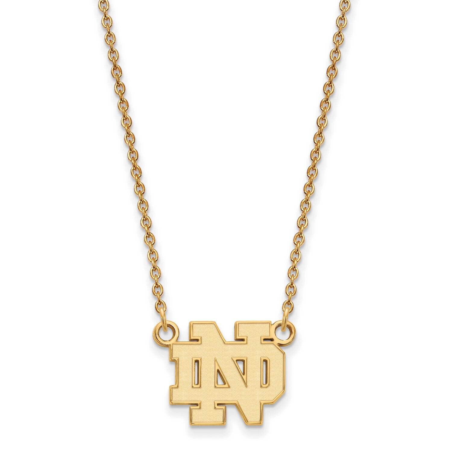 University of Notre Dame Small Pendant Necklace 14k Yellow Gold 4Y015UND-18