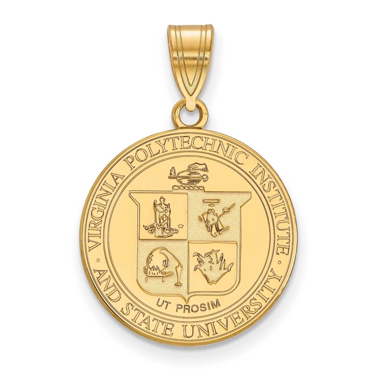 Virginia Tech Large Crest Pendant 14k Yellow Gold 4Y063VTE, MPN: 4Y063VTE, 191101215384