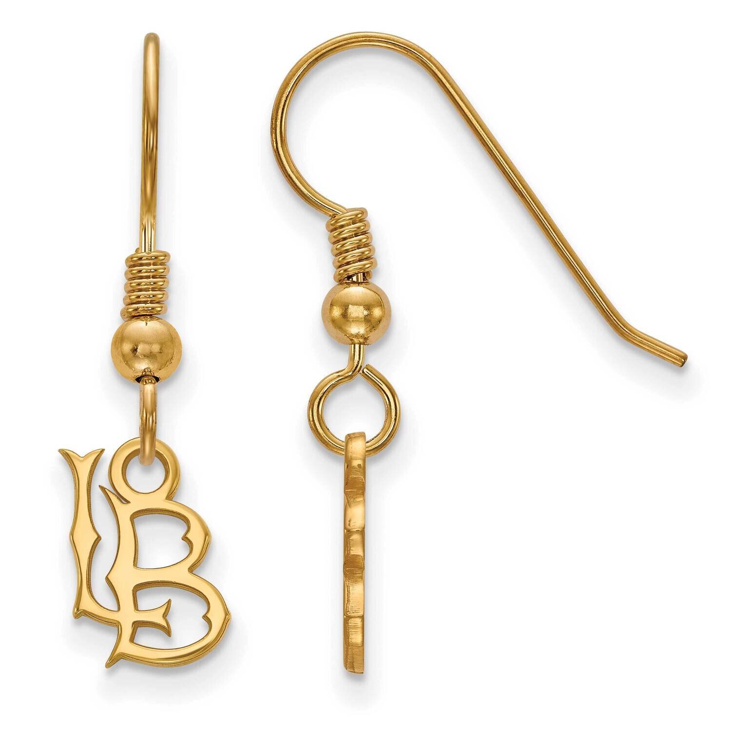 California State University, Long Beach Extra-Small Wire Dangle Ear Gold-plated Sterling Silver GP001CLB