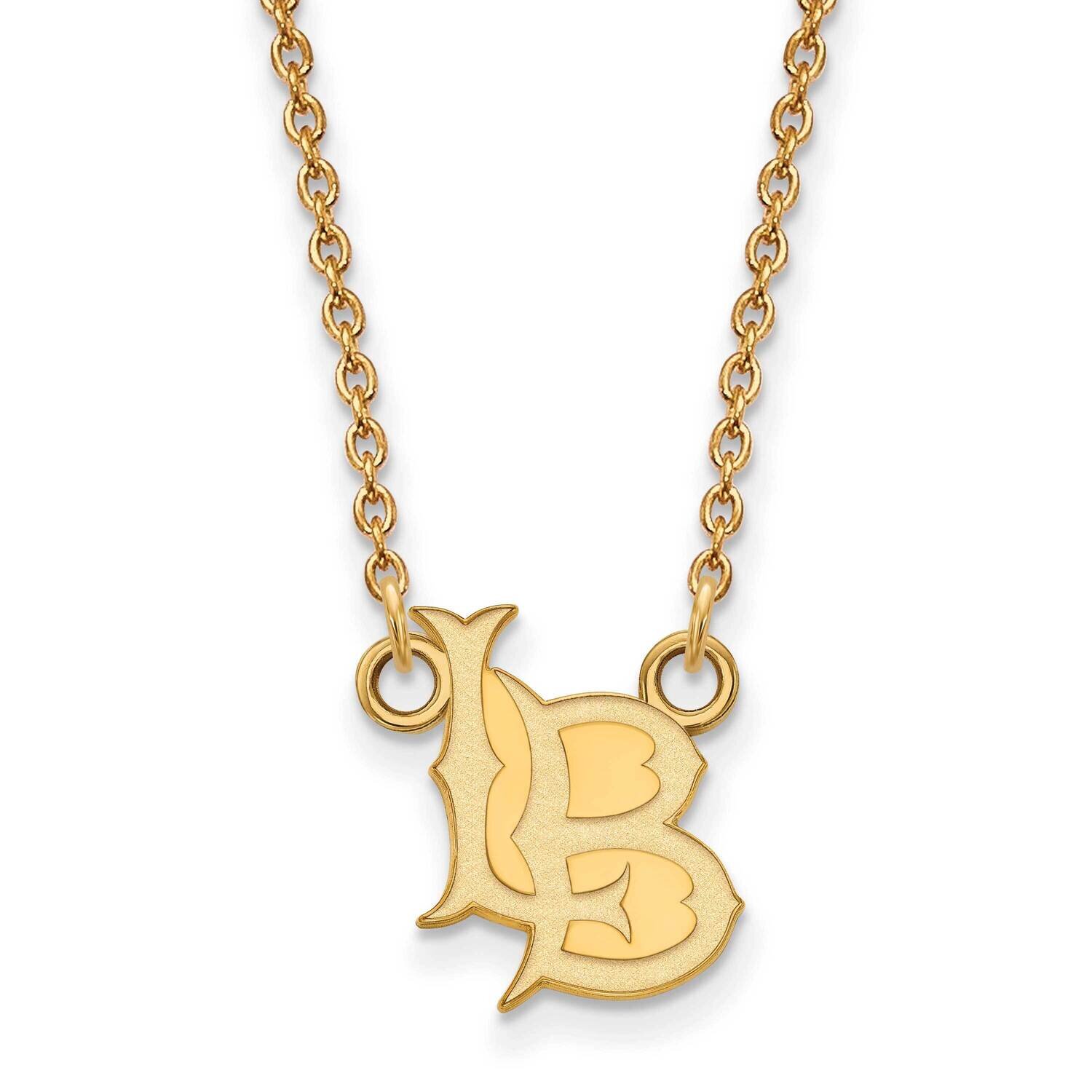 California State University, Long Beach Small Pendant with N Gold-plated Sterling Silver GP004CLB-18