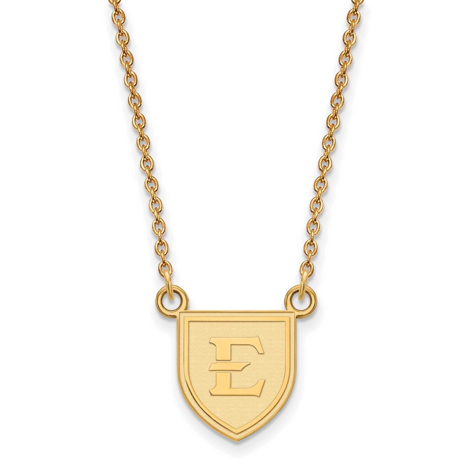 East Tennessee State University Small Pendant with Necklace Gold-plated Sterling Silver GP005ETS-18