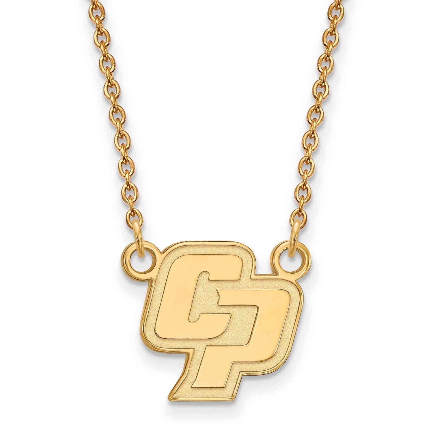 California Polytechnic State University Small Pendant with Nec Gold-plated Sterling Silver GP006CPY…