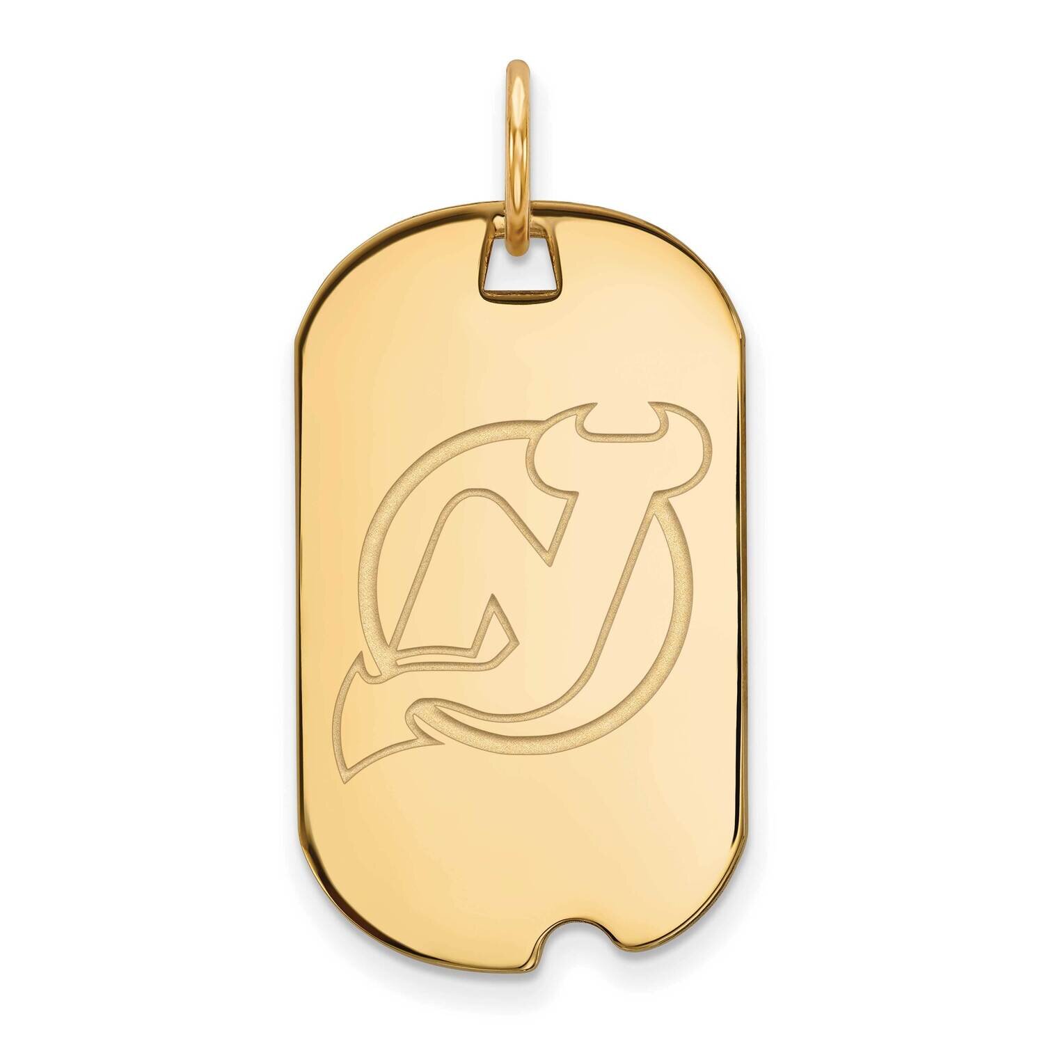 New Jersey Devils Small Dog Tag Gold-plated Sterling Silver GP007DVL