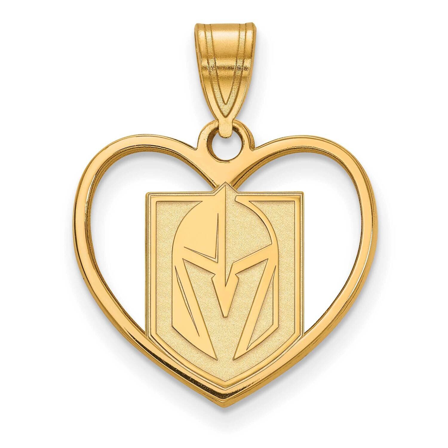 Vegas Golden Knights Pendant In Heart Gold-plated Sterling Silver GP009VGK
