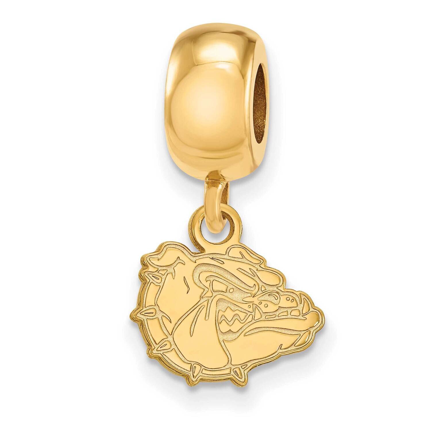 Gonzaga University Bead Charm Extra-Small Dangle Gold-plated Sterling Silver GP012GON
