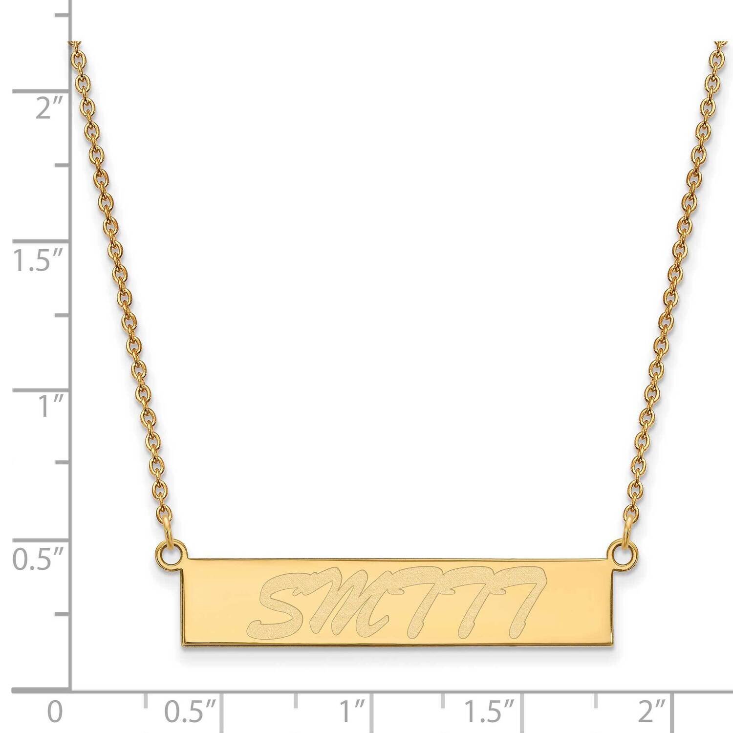 University of Southern Mississippi Small Bar Necklace Gold-plated Sterling Silver GP012USM-18, MPN:…