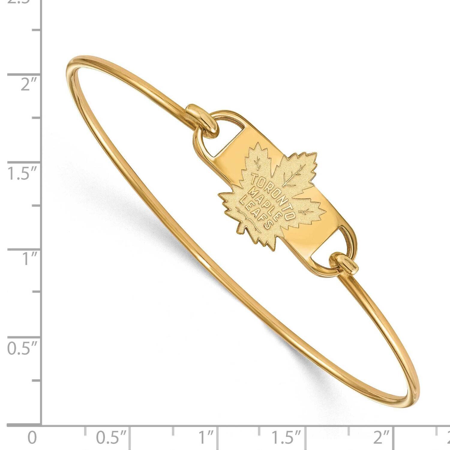 NHL Toronto Maple Leafs Small Center Wire Bangle Gold-plated Sterling Silver GP014MLE-7, MPN: GP014…