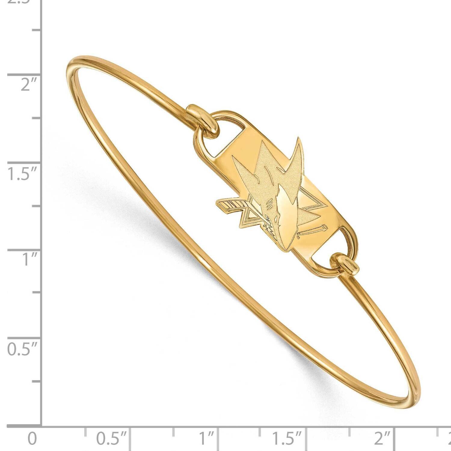 NHL San Jose Sharks Small Ctr Wire Bangle Gold-plated Sterling Silver GP015SHA-7, MPN: GP015SHA-7, …