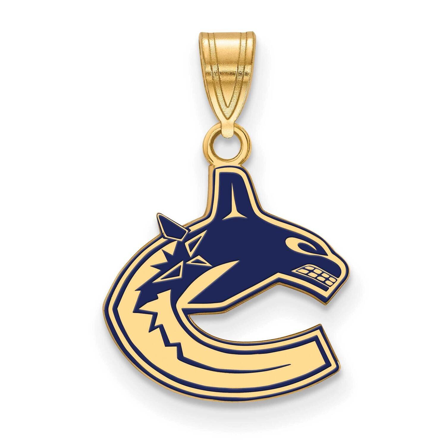 Vancouver Canucks Small Enamel Pendant Gold-plated Sterling Silver GP017CUC