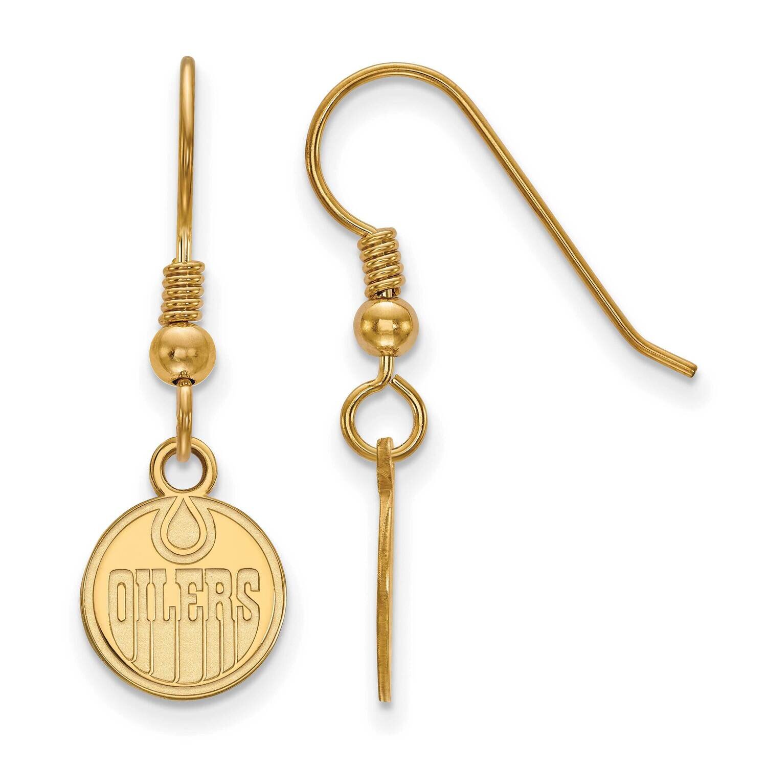 Edmonton Oilers Extra-Small Dangle Earrings Wire Gold-plated Sterling Silver GP018OIL, MPN: GP018OI…