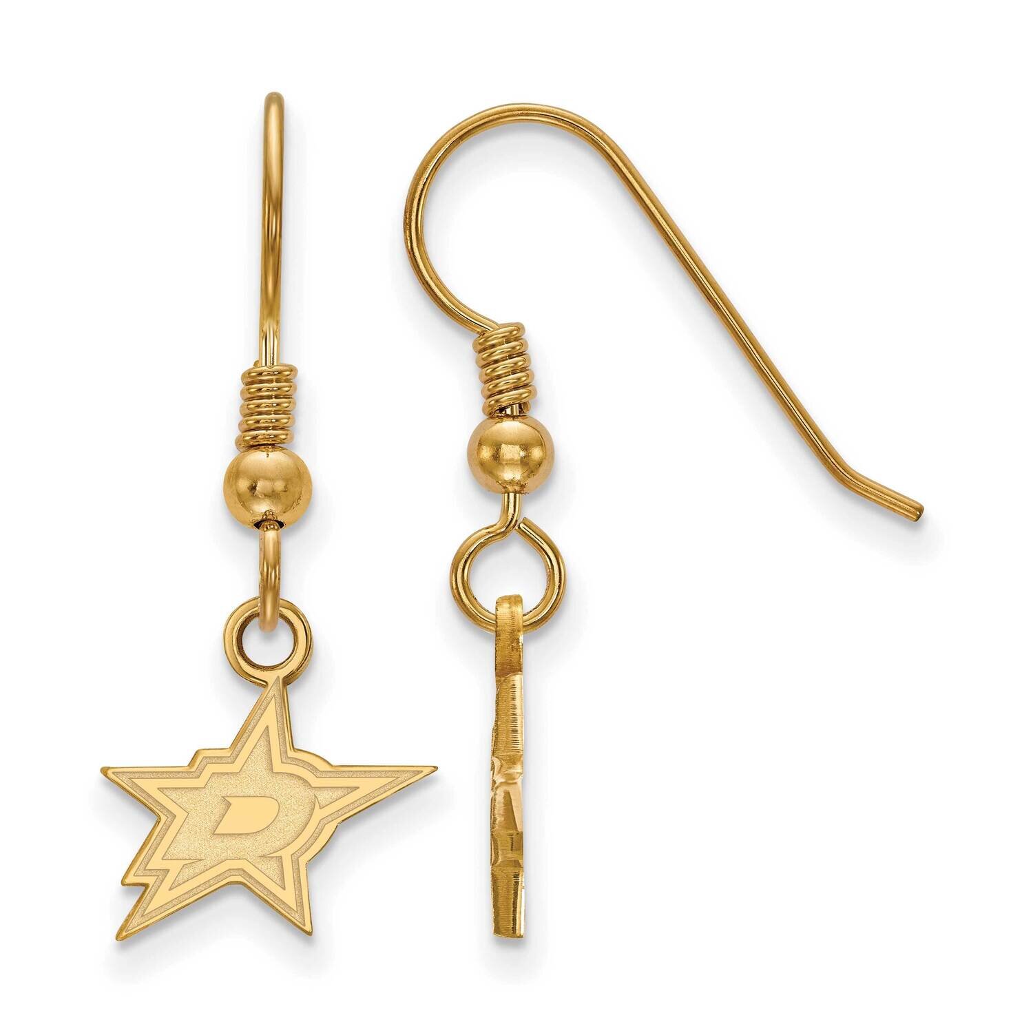 Dallas Stars Extra-Small Dangle Earrings Wire Gold-plated Sterling Silver GP018STA, MPN: GP018STA, …