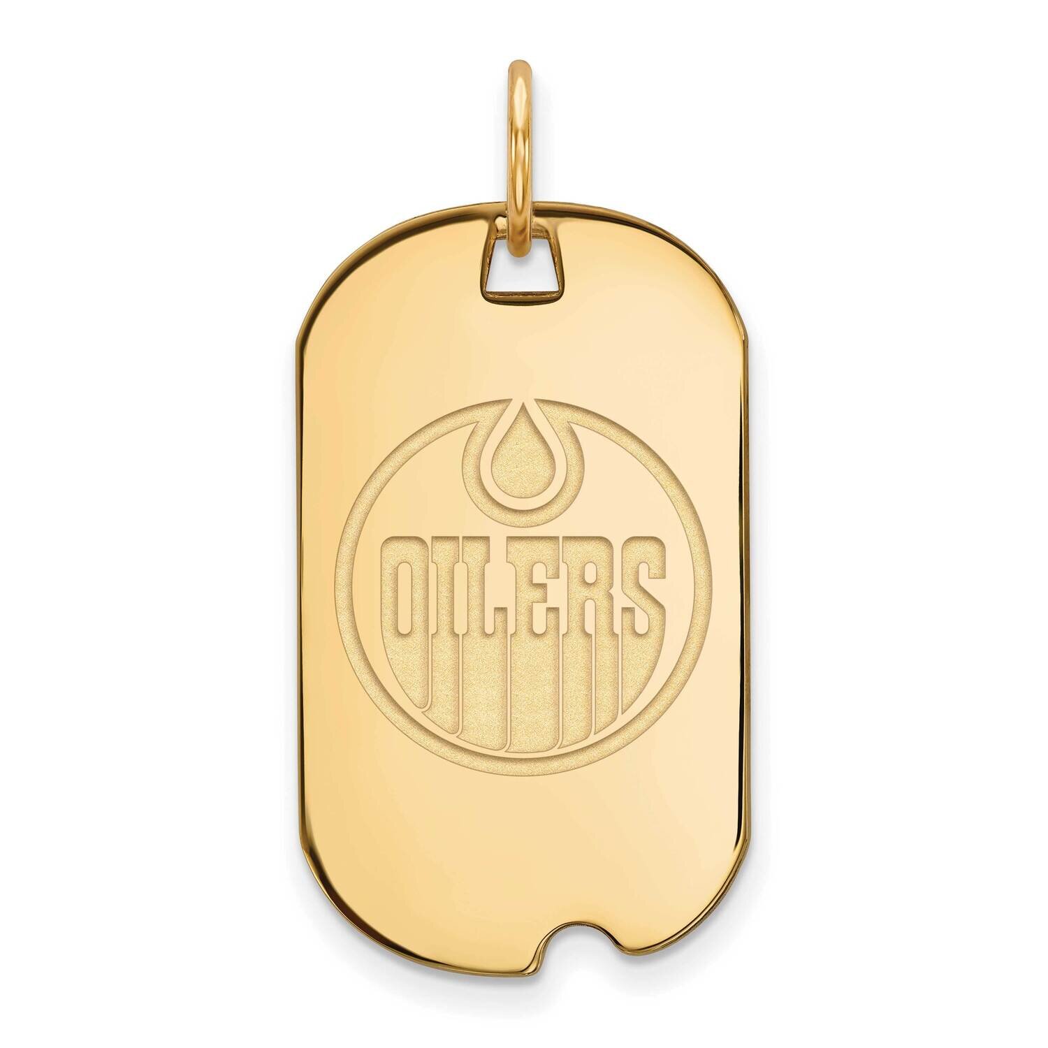 Edmonton Oilers Small Dog Tag Gold-plated Sterling Silver GP019OIL