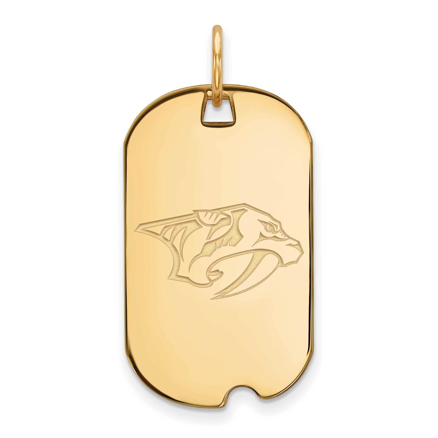 Nashville Predators Small Dog Tag Gold-plated Sterling Silver GP019PRE
