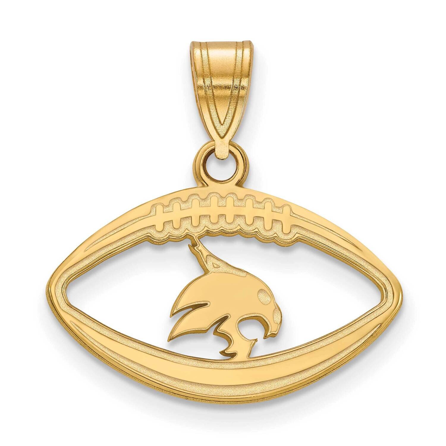 Texas State University Pendant In Football Gold-plated Sterling Silver GP019TST