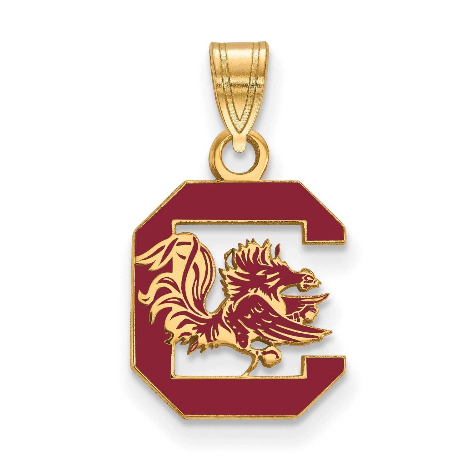 University of South Carolina Medium Enamel Pendant Gold-plated Sterling Silver GP019USO, MPN: GP019…