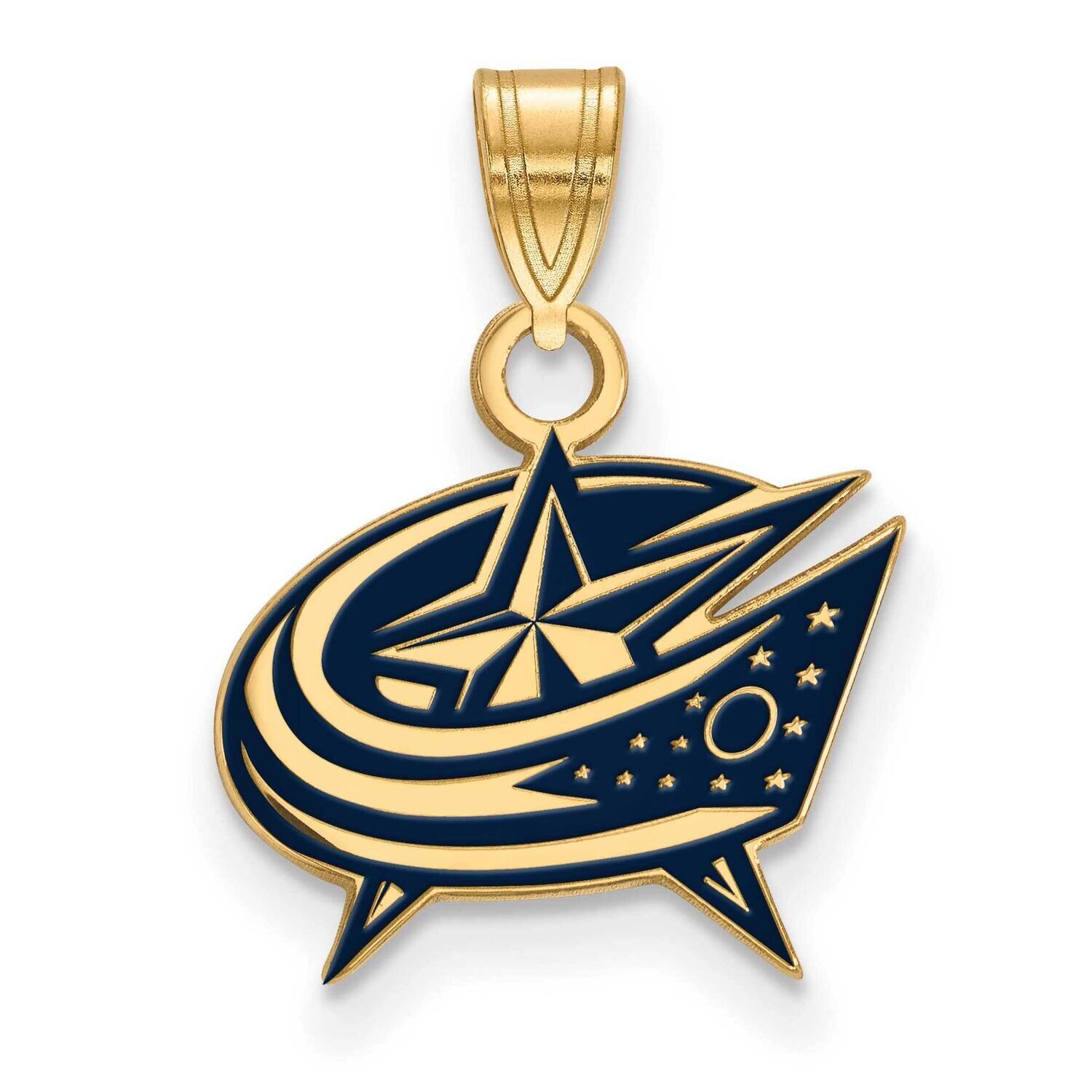 Columbus Blue Jackets Small Enamel Pendant Gold-plated Sterling Silver GP020BJA, MPN: GP020BJA, 191…