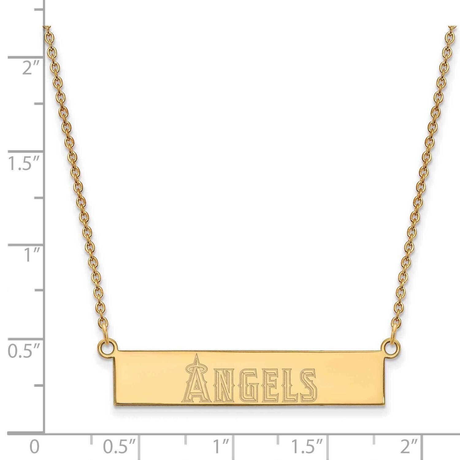 MLB Los Angeles Angels Small Bar Necklace Gold-plated Sterling Silver GP021ANG-18, MPN: GP021ANG-18…