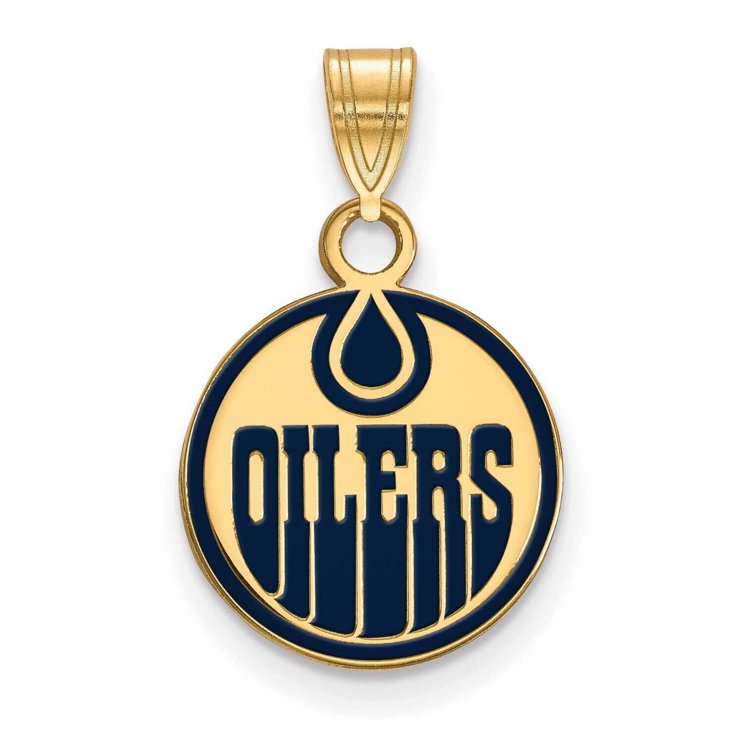 Edmonton Oilers Small Enamel Pendant Gold-plated Sterling Silver GP021OIL