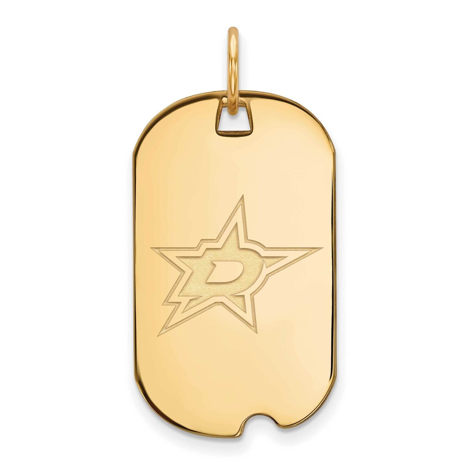 Dallas Stars Small Dog Tag Gold-plated Sterling Silver GP021STA
